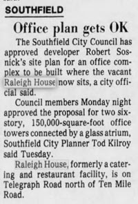 The Raleigh House - Jan 13 1988 Article - Doom (newer photo)